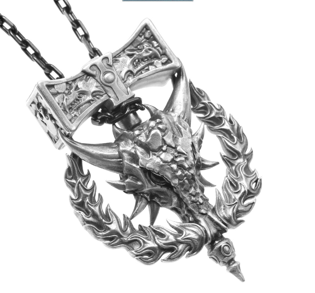 Fire Lizard Pendant Necklace - Warhammer 40K Inspired