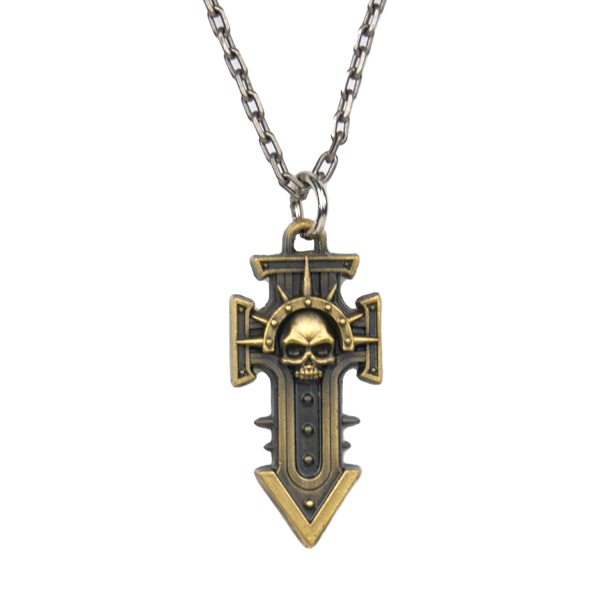 Warhammer 40K Indomitus Crusade Honour Relic – Inquisitorial Skull Cross Pendant / Keychain