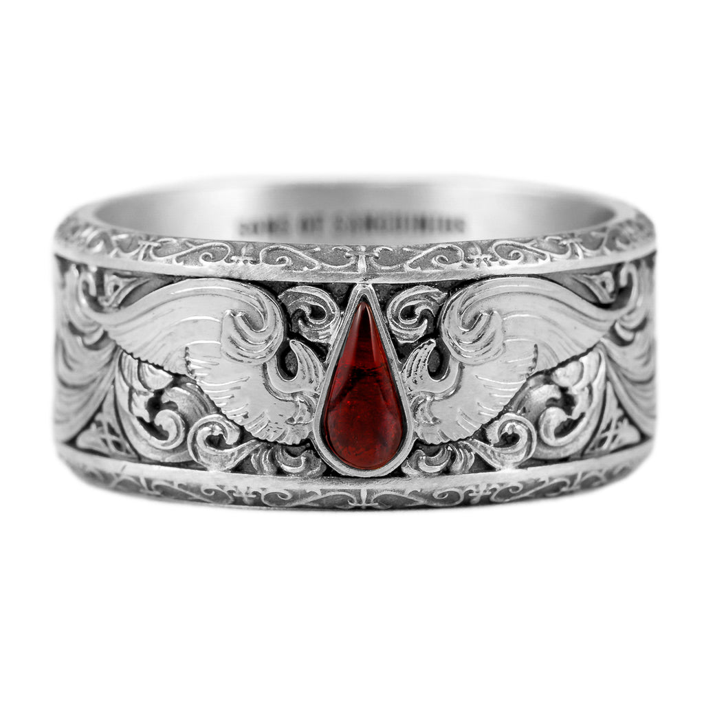 Blood Angels Heraldic Ring – A Warhammer-Inspired Ring of Glory and Sacrifice