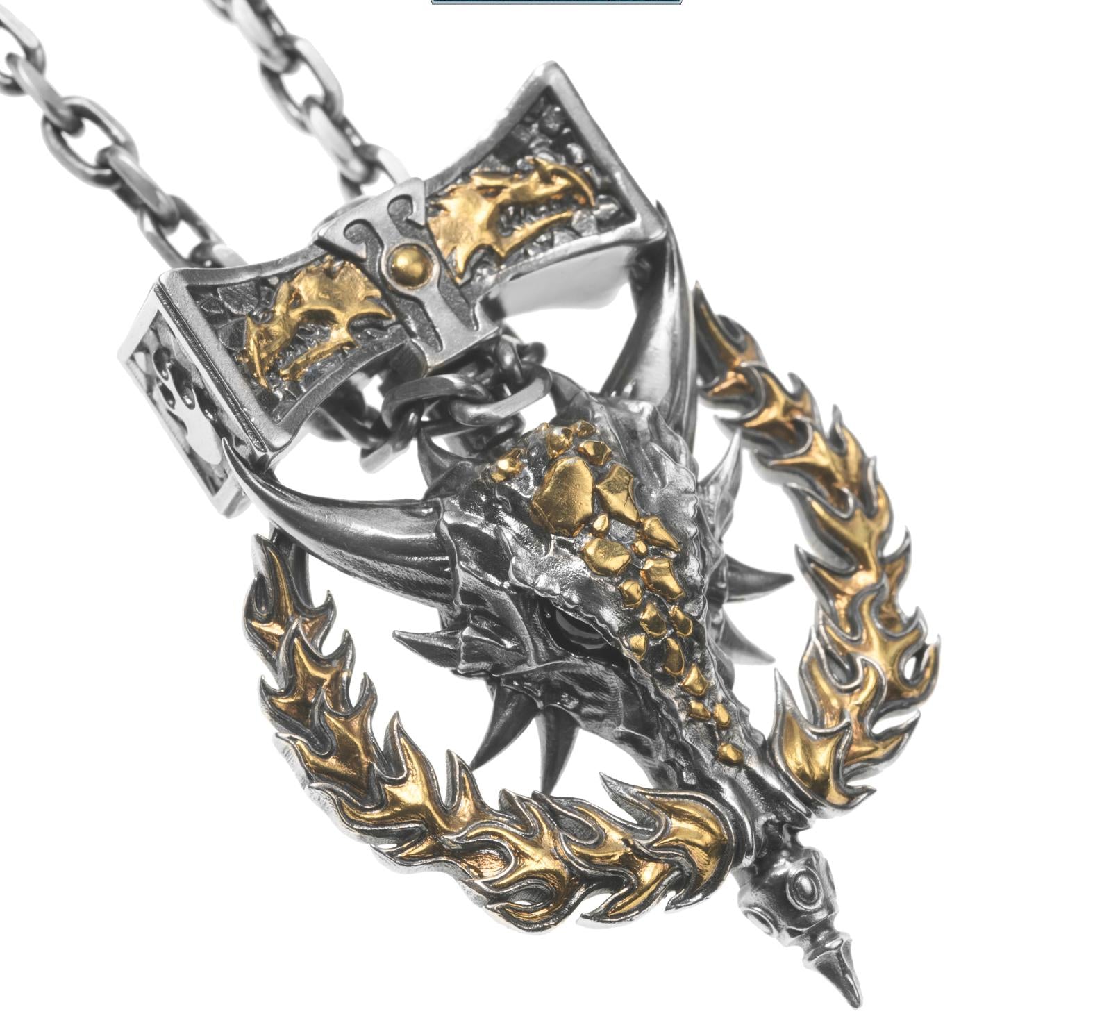 Fire Lizard Pendant Necklace - Warhammer 40K Inspired