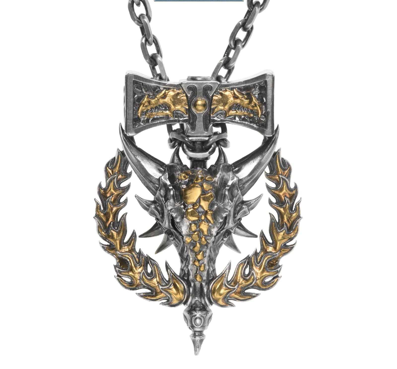 Fire Lizard Pendant Necklace - Warhammer 40K Inspired